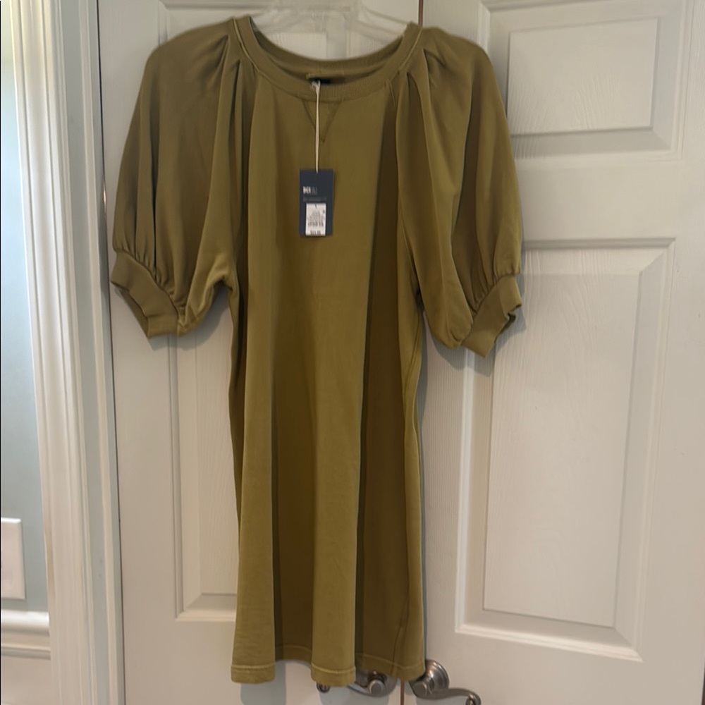 Target Universal Thread Olive Green Puff Sleeve T-shirt Dress